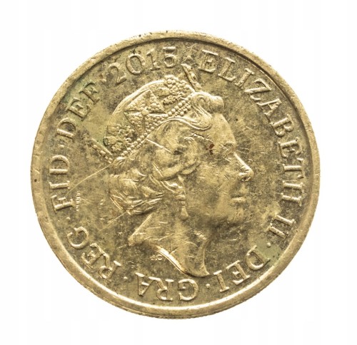 Wielka Brytania, Elżbieta II, 1 funt Królewski herb 2015 rok.