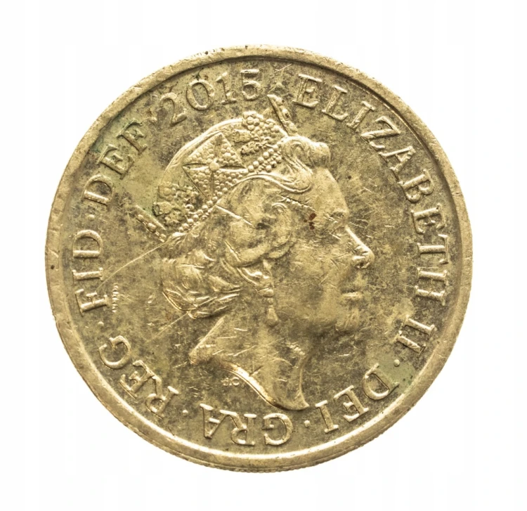 Wielka Brytania, Elżbieta II, 1 funt Królewski herb 2015 rok.
