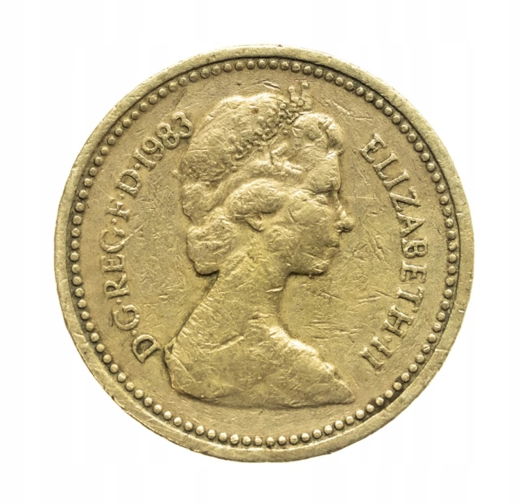 Wielka Brytania, Elżbieta II, 1 funt herb 1983 rok.