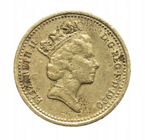 Wielka Brytania, Elżbieta II, 1 funt por 1990 rok.