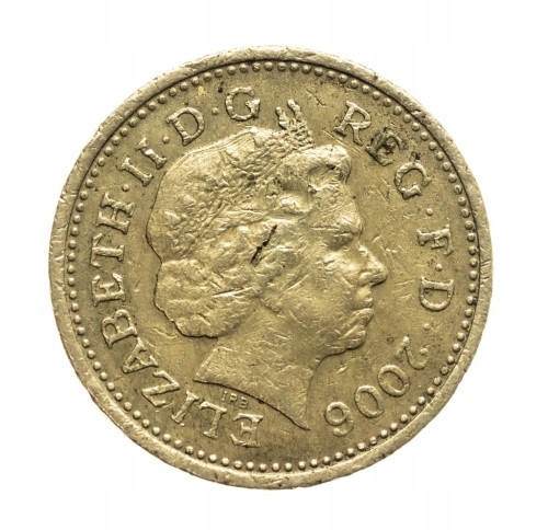 Wielka Brytania, Elżbieta II, 1 funt, Egipski łuk MacNeilla, 2006 rok.