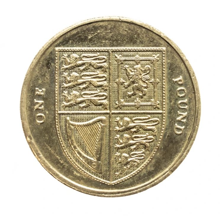Wielka Brytania, Elżbieta II, 1 funt, herb, 2012 rok.