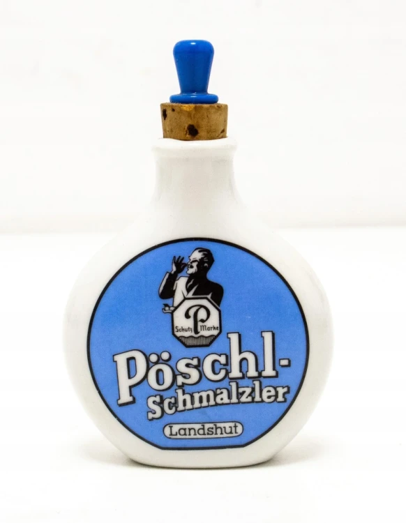 STARA PORCELANOWA BUTELECZKA NA TABAKĘ - POSCHL SCHMALZLER, LANDSHUT NIEMCY