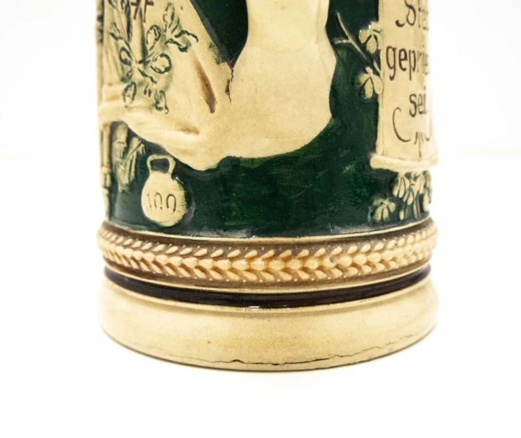 STARY NIEMIECKI CERAMICZNY KUFEL VATER JAHN