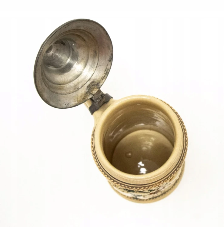 STARY NIEMIECKI CERAMICZNY KUFEL VATER JAHN