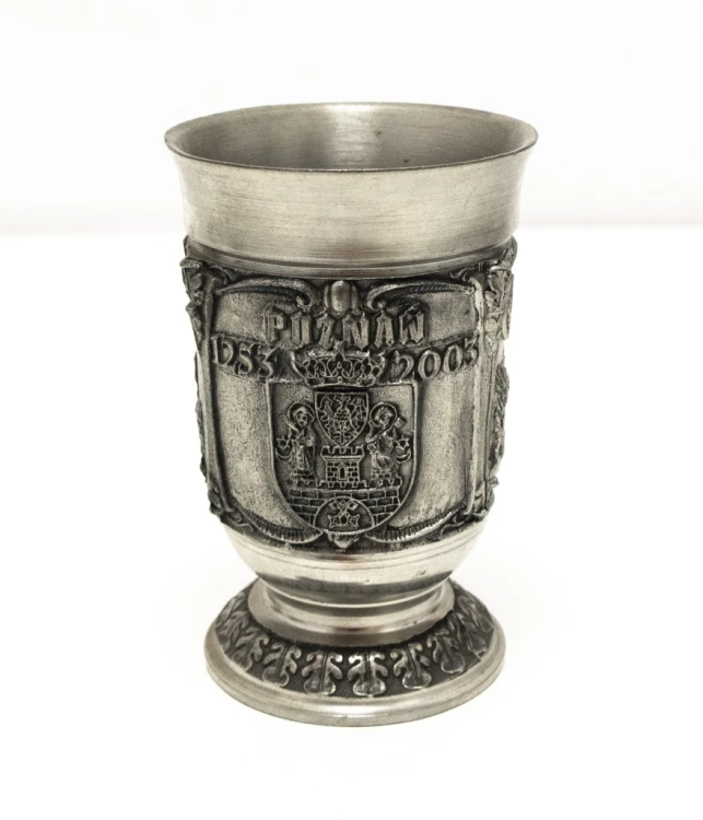STARY METALOWY KIELICH, 750 LAT PRAW MIEJSKICH POZNAŃ 1253-2003
