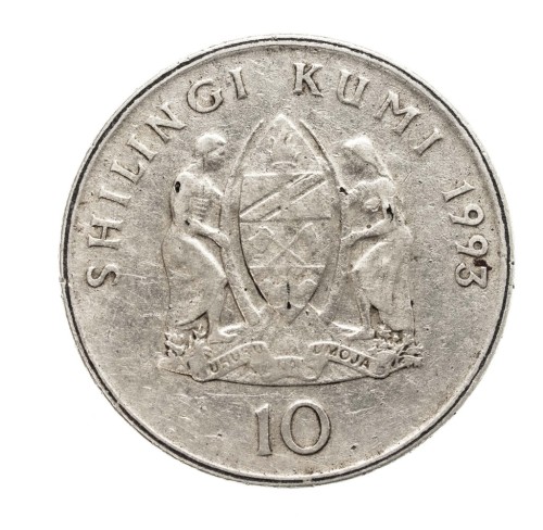 Tanzania, 10 szylingów Julius Nyerere 1993 rok.