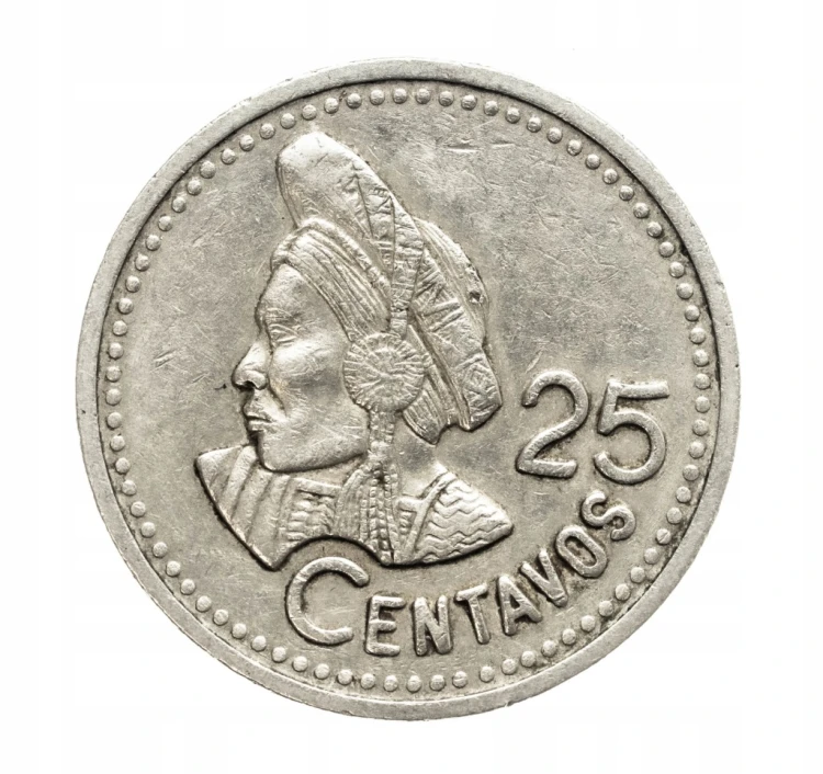 Guatemala, 25 centavos, 1997 rok.