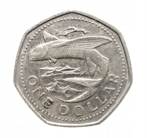 Barbados, Elżbieta II, 1 dolar Latająca ryba, 2004 rok.