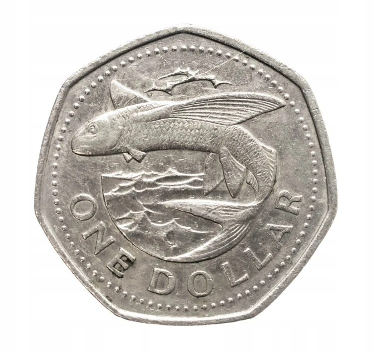 Barbados, Elżbieta II, 1 dolar Latająca ryba, 2004 rok.