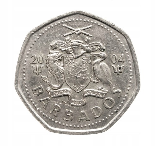 Barbados, Elżbieta II, 1 dolar Latająca ryba, 2004 rok.