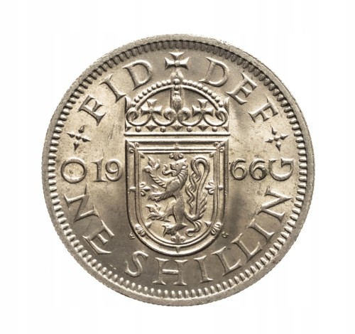 Wielka Brytania, Elżbieta II, 1 szyling Herb Szkocji 1966 rok.