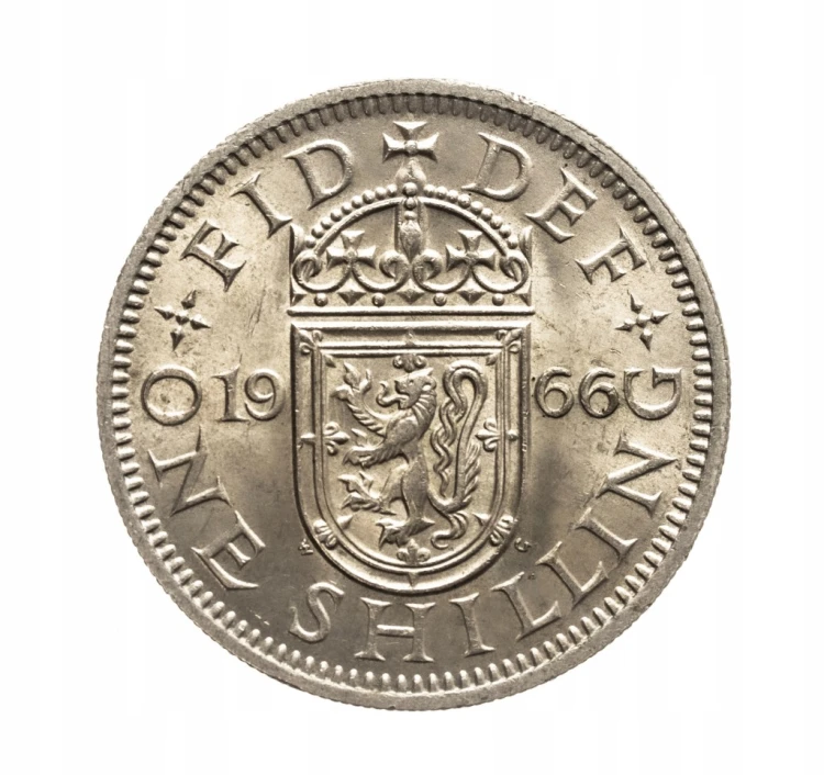 Wielka Brytania, Elżbieta II, 1 szyling Herb Szkocji 1966 rok.