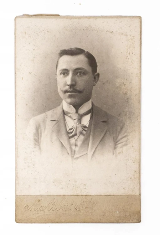STARA FOTOGRAFIA - MĘŻCZYZNA, ATELIER ARBUS, SOSNOWICE / BĘDZIN 1902