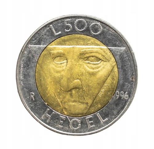 San Marino, 500 lirów HEGEL, 1996 rok.
