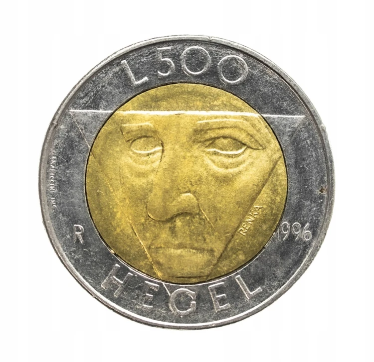 San Marino, 500 lirów HEGEL, 1996 rok.