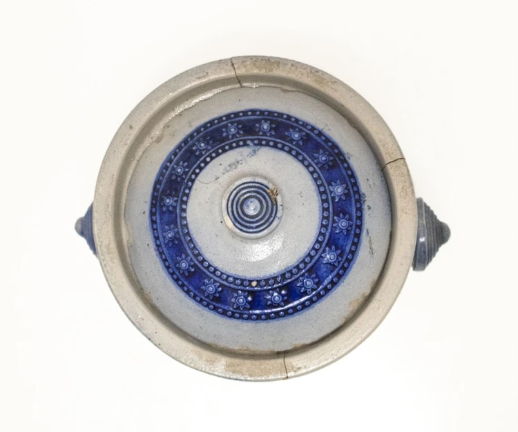 STARY CERAMICZNY POJEMNIK NA TABAKĘ, JÓZEF DOMS, RACIBÓRZ (RATIBOR)