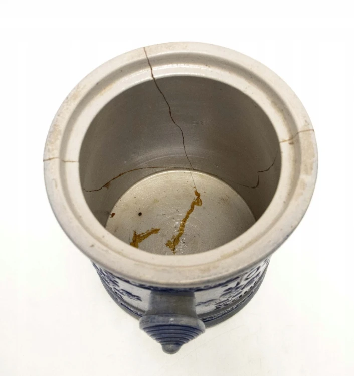 STARY CERAMICZNY POJEMNIK NA TABAKĘ, JÓZEF DOMS, RACIBÓRZ (RATIBOR)