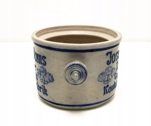 STARY CERAMICZNY POJEMNIK NA TABAKĘ, JÓZEF DOMS, RACIBÓRZ (RATIBOR)