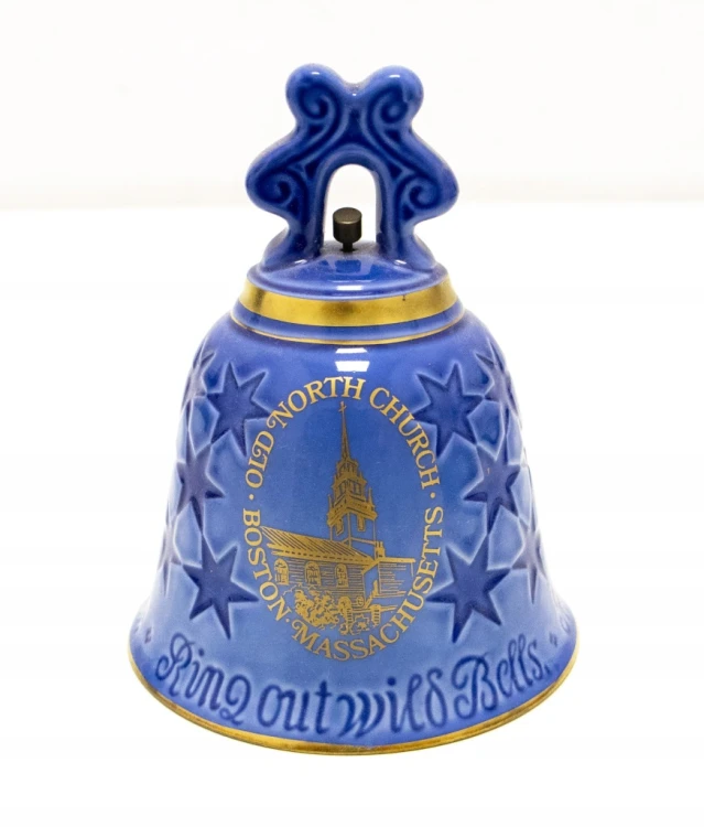 STARY PORCELANOWY DZWONEK, STARY KOŚCIÓŁ PÓŁNOCNY BOSTON, USA 1976