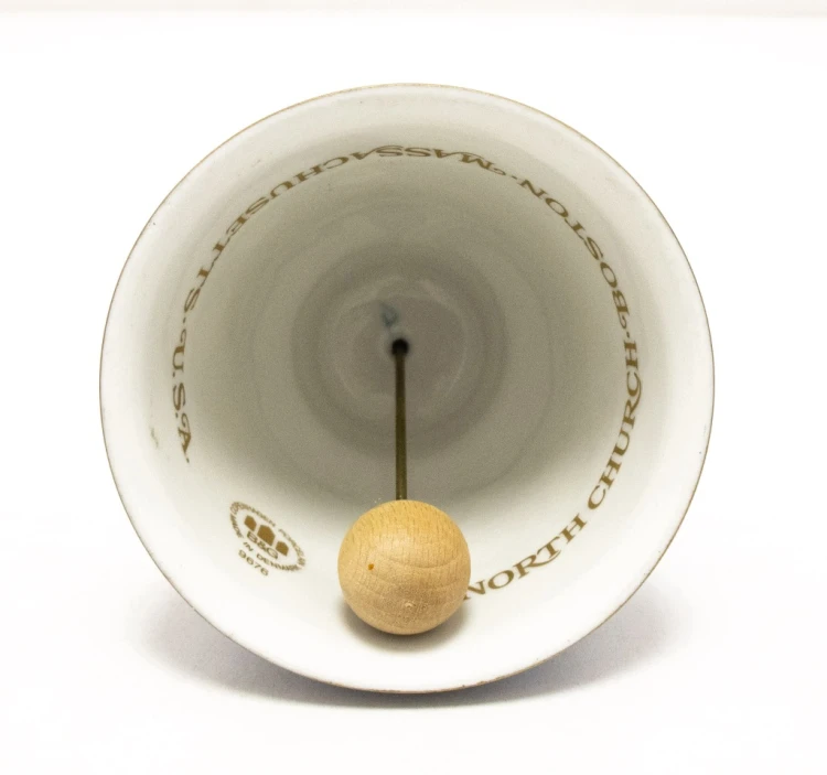 STARY PORCELANOWY DZWONEK, STARY KOŚCIÓŁ PÓŁNOCNY BOSTON, USA 1976