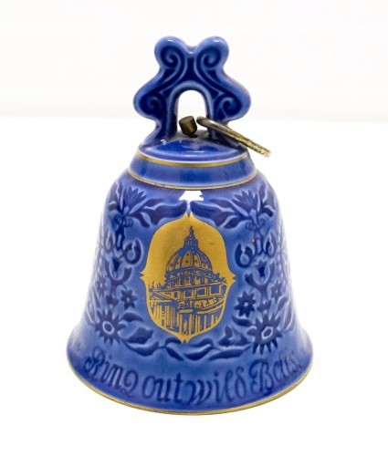 STARY PORCELANOWY DZWONEK, BAZYLIKA ŚW. PIOTRA RZYM, WŁOCHY 1975