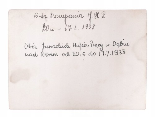 STARA FOTOGRAFIA - OBÓZ, 6 KAMPANIA JUNACKICH HUFCÓW PRACY, DĄBIE 1938