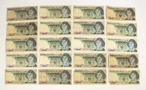 ZESTAW BANKNOTÓW PRL 1000 ZŁ (NR 1)