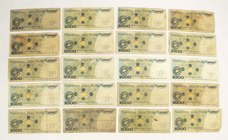 ZESTAW BANKNOTÓW PRL 1000 ZŁ (NR 1)