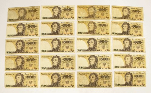 ZESTAW BANKNOTÓW PRL 500 ZŁ (NR 16)