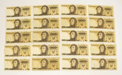 ZESTAW BANKNOTÓW PRL 500 ZŁ (NR 15)