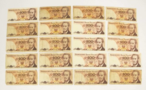 ZESTAW BANKNOTÓW PRL 100 ZŁ (NR 22)