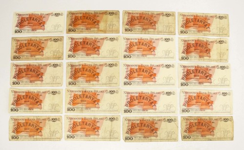 ZESTAW BANKNOTÓW PRL 100 ZŁ (NR 22)