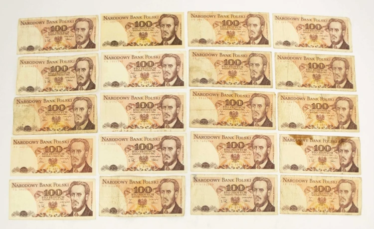 ZESTAW BANKNOTÓW PRL 100 ZŁ (NR 21)