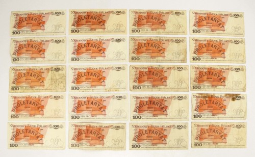 ZESTAW BANKNOTÓW PRL 100 ZŁ (NR 21)