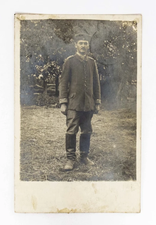 STARA FOTOGRAFIA - POLAK W MUNDURZE PRUSKIM 1917