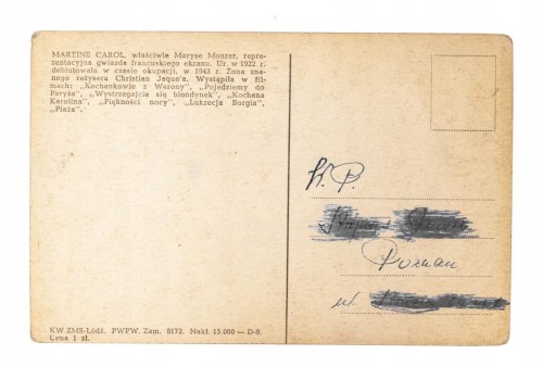 STARA POCZTÓWKA - MARTINE CAROL l. 50
