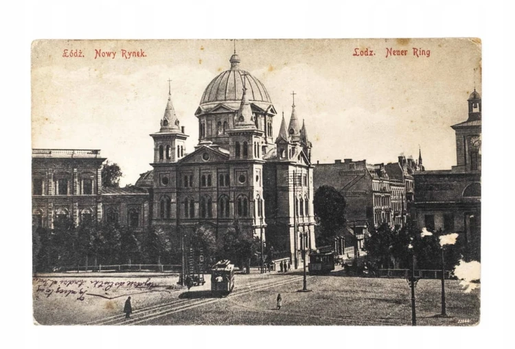 ŁÓDŹ - NOWY RYNEK, PLAC WOLNOŚCI, TRAMWAJ 1913
