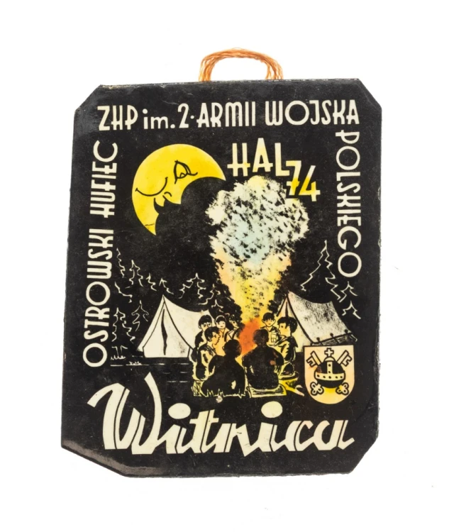 PLAKIETKA HARCERSKA ZHP, HUFIEC OSTROWSKI, WITNICA 1974