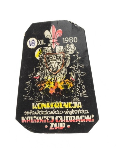PLAKIETKA HARCERSKA ZHP, CHORĄGIEW KALISKA, KONFERENCJA 1980