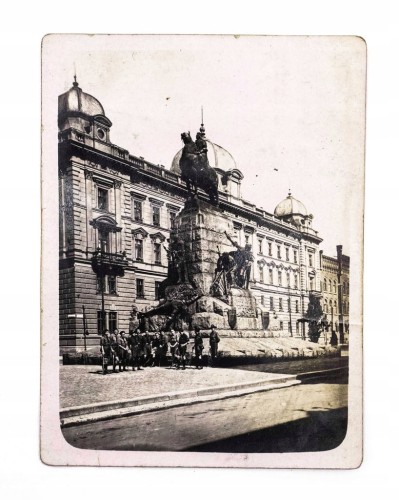 STARA FOTOGRAFIA - HARCERZE POD POMNIKIEM GRUNWALDZKIM, KRAKÓW II RP