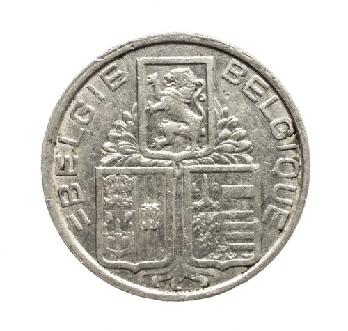 Belgia, Leopold III, 5 franków Legenda „BELGIE - BELGIQUE”, 1939 rok.