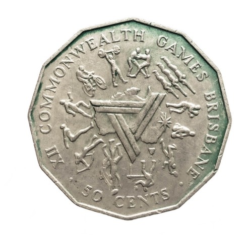 Australia, Elżbieta II, 50 centów XII Igrzyska Wspólnoty Narodów, 1982 rok.