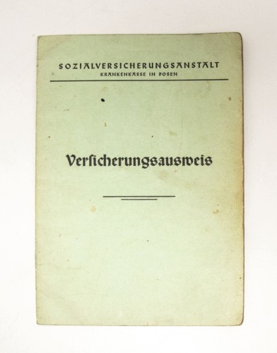 NIEMCY, III RZESZA, KSIĄŻECZKA UBEZPIECZENIOWA, POZNAŃ / BYCINA 1940