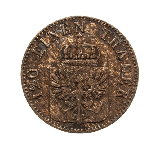 Niemcy, Prusy, Wilhelm I 1861-88, 3 fenigi, 1862 rok.