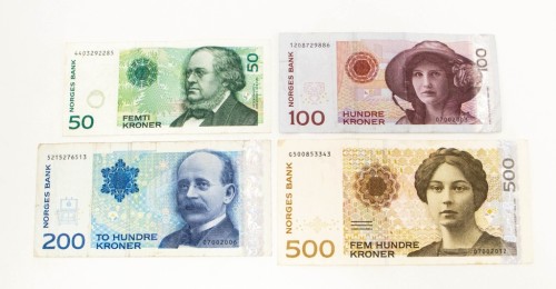 NORWEGIA, ZESTAW 4 BANKNOTÓW 2000-2012