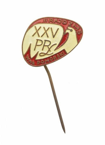 ODZNAKA RAJD ZMS, 25 LAT PRL, WAŁ POMORSKI
