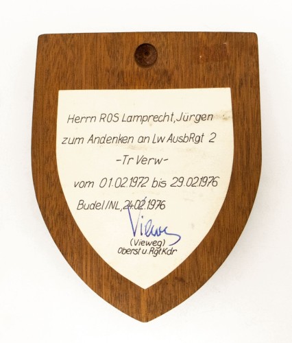 PLAKIETA SIŁY POWIETRZNE 2 REGIMENT, LUFTWAFFE BUNDESWEHRA 1976