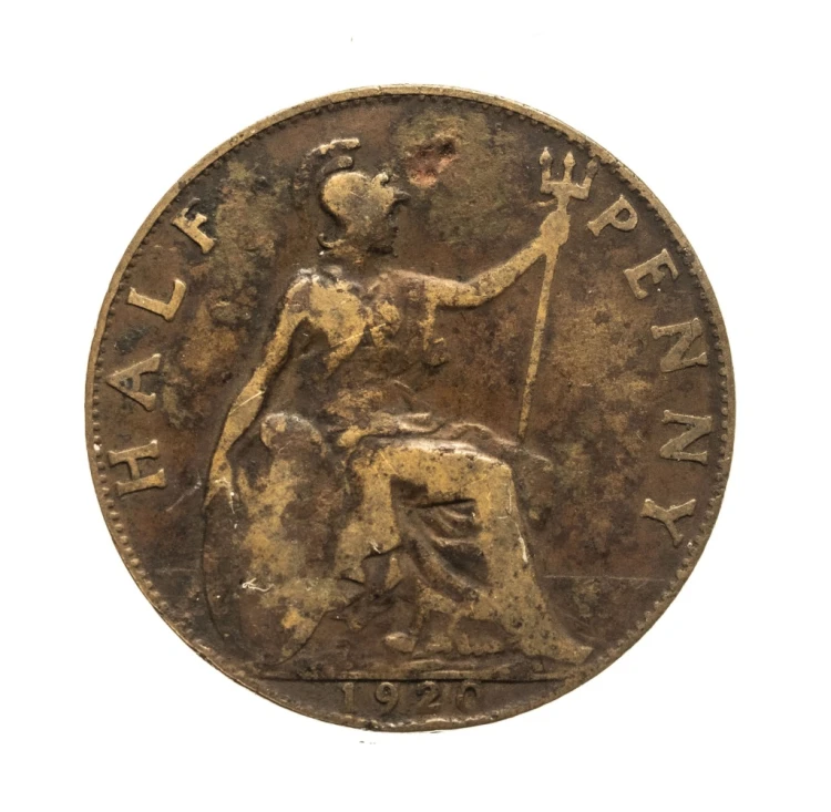Wielka Brytania, Jerzy V, 1/2 penny, 1920 rok.