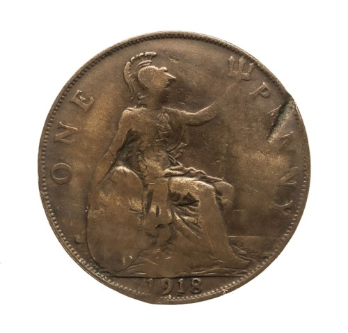 Wielka Brytania, Jerzy V, 1 penny, 1918 rok.